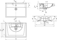 Тумба с раковиной Lemark Combi 70 бетон, белая глянцевая