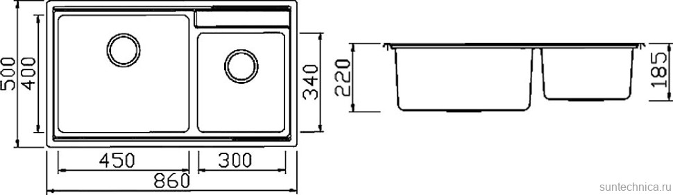 Мойка кухонная Seaman Eco Roma SMR-8650B без отверстий