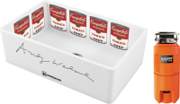 Комплект Мойка Omoikiri Mikura 76-Warhol white + Измельчитель Nagare slim 900