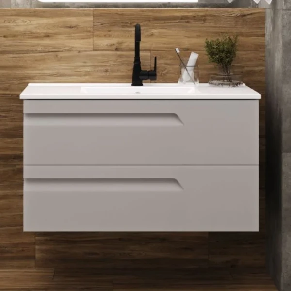 Тумба с раковиной Laparet Atlas 100 кашемир матовый