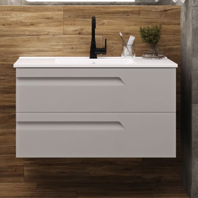 Тумба с раковиной Laparet Atlas 100 кашемир матовый