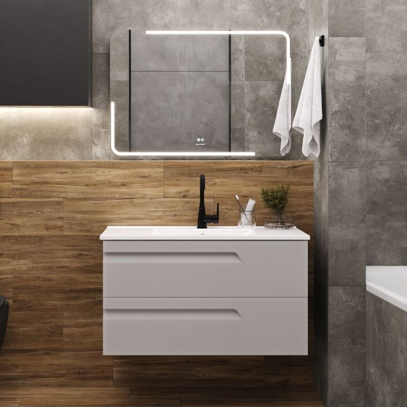 Тумба с раковиной Laparet Atlas 100 кашемир матовый