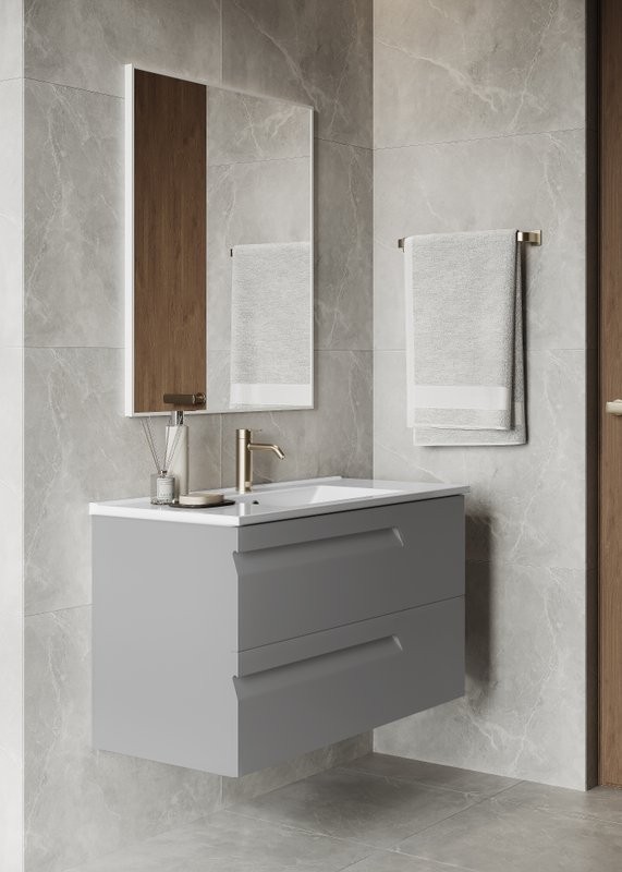 Тумба с раковиной Laparet Atlas 100 кашемир матовый