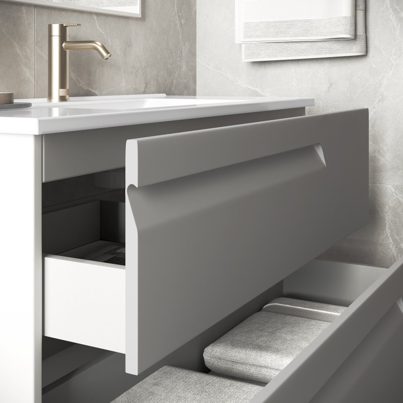 Тумба с раковиной Laparet Atlas 100 кашемир матовый