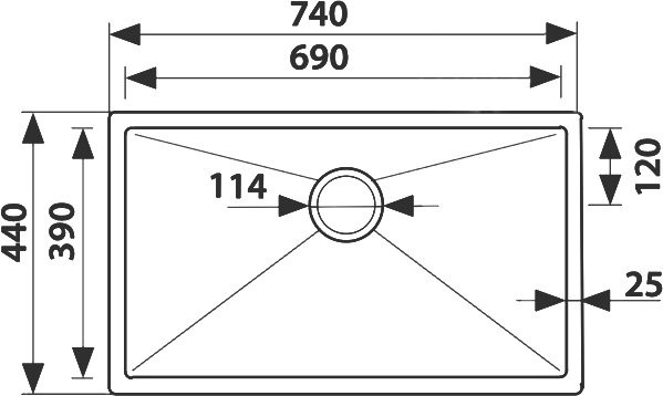 Мойка кухонная Kaiser KSM-7445 графит