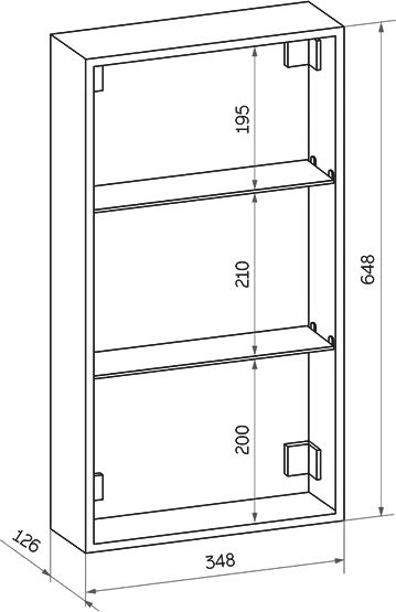 Зеркало-шкаф CONTINENT Allure R 35х65 с подсветкой