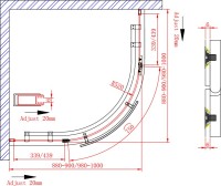 Душевой уголок Cezares Bergamo R1 90 Arco C Cr L IV