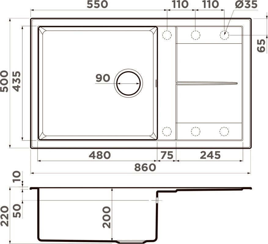 Комплект Мойка Omoikiri Sumi 86 бежевая + Измельчитель Nagare 500