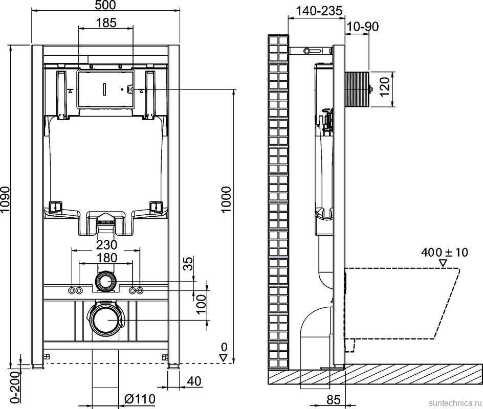 Комплект Унитаз подвесной BelBagno Due BB3103CHR/SC безободковый, с микролифтом, инсталляция BB002-80 с кнопкой BB005-PR-CHROME