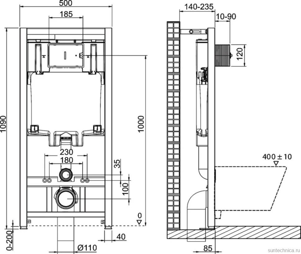 Комплект Унитаз подвесной BelBagno Due BB3103CHR/SC безободковый, с микролифтом, инсталляция BB002-80 с кнопкой BB005-PR-CHROME