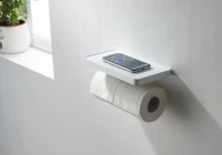Держатель туалетной бумаги AQUATEK Европа AQ4919MB двойной, с полкой для телефона, матовый черный Держатель туалетной бумаги AQUATEK Европа AQ4919MB двойной, с полкой для телефона, матовый черный