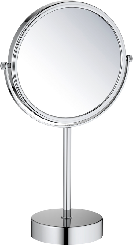 Косметическое зеркало AQUATEK AQ4914CR без подсветки, двухстороннее, хром