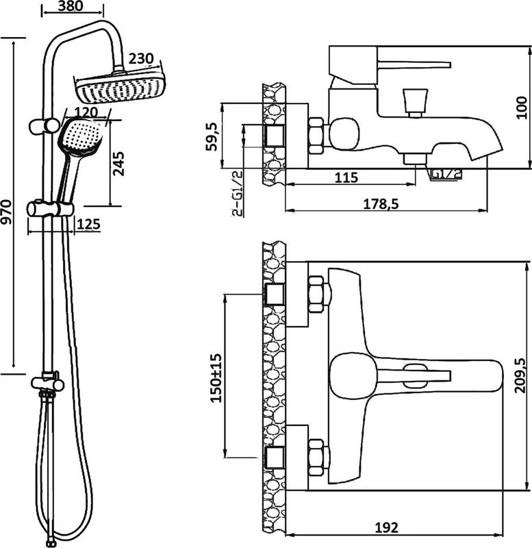 Душевая стойка Orange Karl Karl M05-934w белая