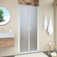 Душевая дверь в нишу Vegas Glass E2P Novo 100 07 10 профиль матовый хром, стекло сатин