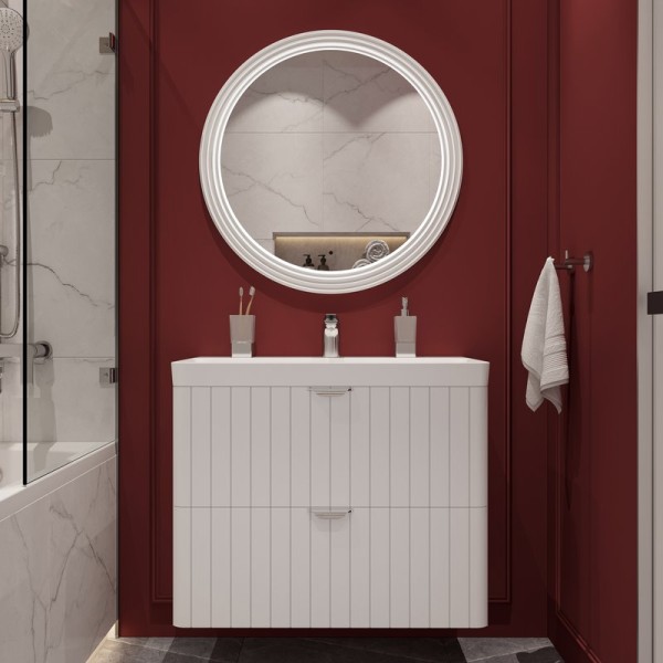 Мебель для ванной комнаты STWORKI Ларвик 80 белая матовая