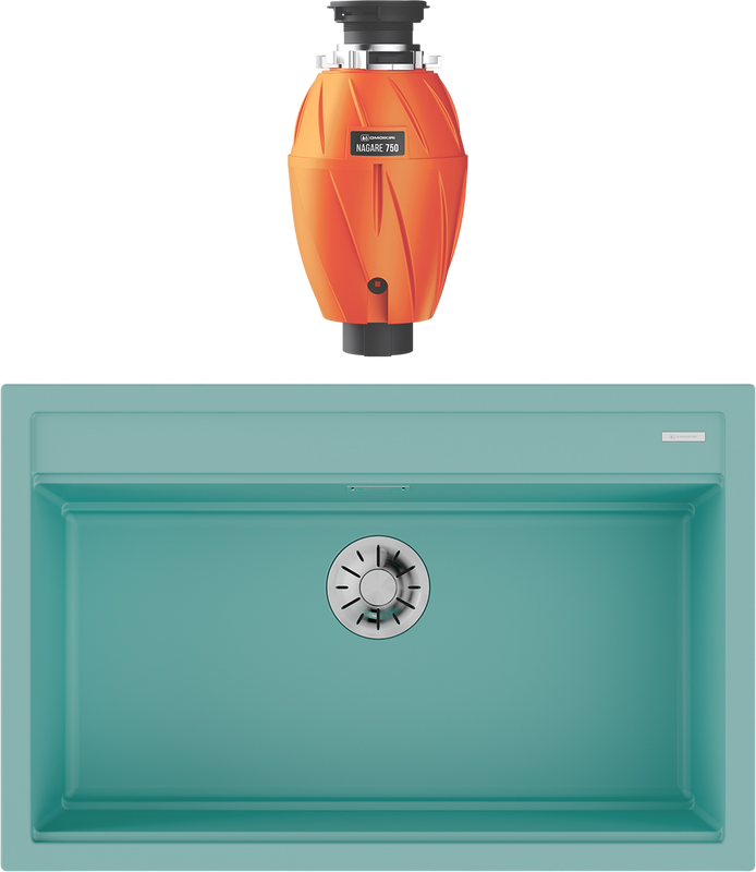 Комплект Мойка Omoikiri Kitagawa 79-LB-AZ azur blue + Измельчитель Nagare 750