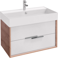 Мебель для ванной комнаты Jacob Delafon Vivienne 80 дуб давос, белая блестящая, раковина белая