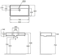Мебель для ванной комнаты Jacob Delafon Vivienne 80 дуб давос, белая блестящая, раковина белая