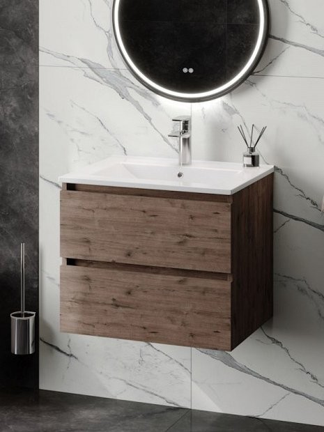 Тумба с раковиной Teymi Laina 60 темный дуб