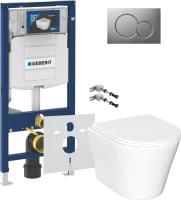 Комплект Унитаз подвесной Ceramicanova Forma CN3011 с микролифтом + Крепления Geberit Duofix 111.815.00.1 к стене + Звукоизоляция + Инсталляция UP 320 111.300.00.5 + Кнопка Sigma 01 115.770.JQ.5 лакированная, матовый хром
