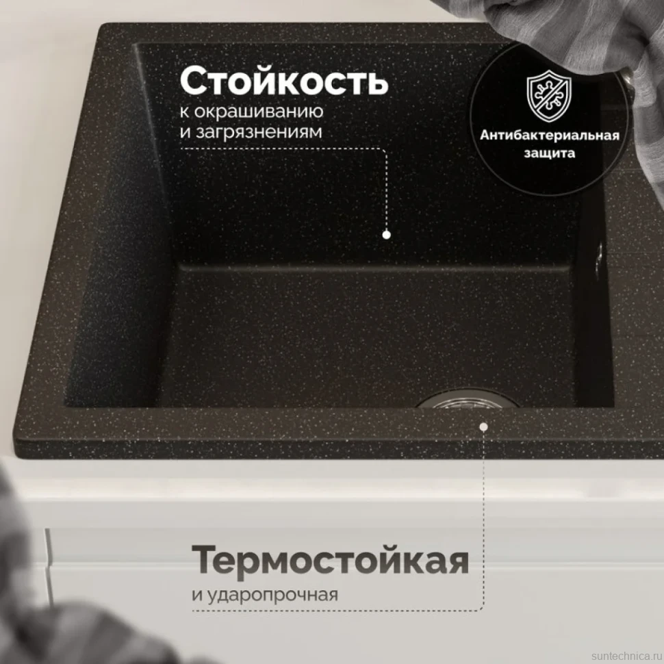 Мойка кухонная Domaci Болонья М-151-002 черная
