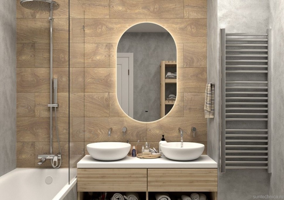 Зеркало Art&Max Torino 60х100 с теплой подсветкой