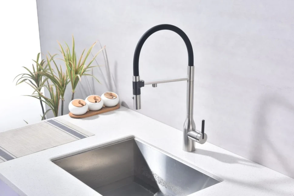 Смеситель для кухни Paulmark Magneto One Ma213188-BS брашированная сталь