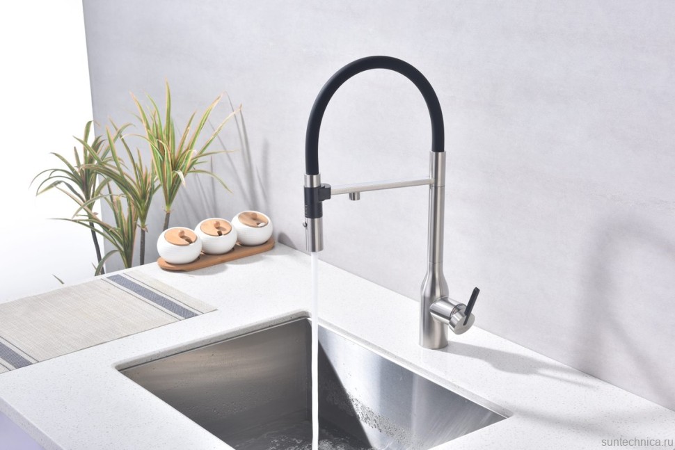 Смеситель для кухни Paulmark Magneto One Ma213188-BS брашированная сталь