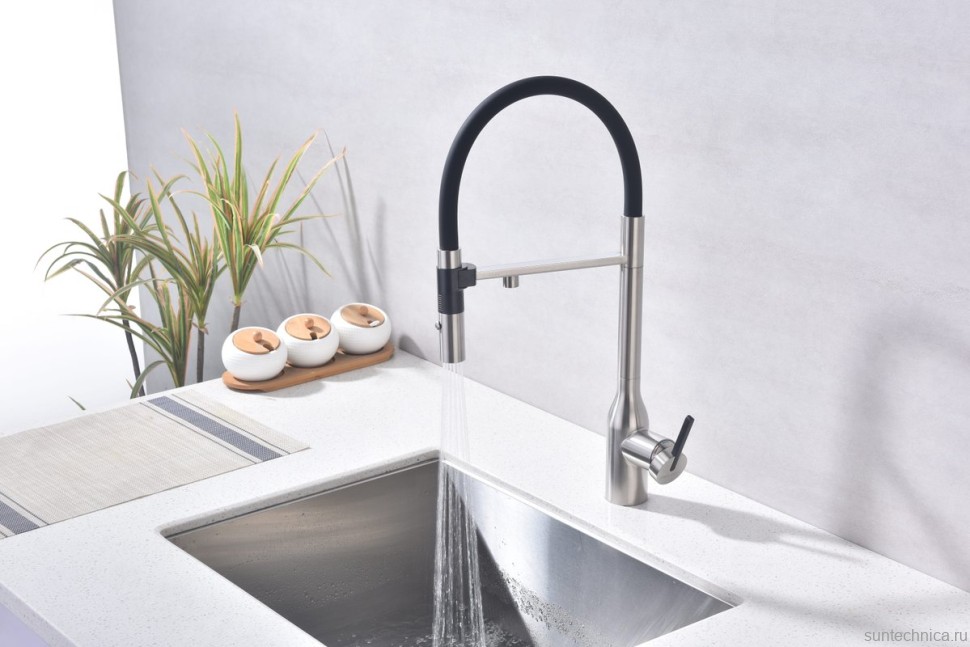 Смеситель для кухни Paulmark Magneto One Ma213188-BS брашированная сталь