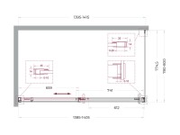 Душевой уголок BelBagno Soft Close-1 AH-1-140/80-C-Cr профиль хром