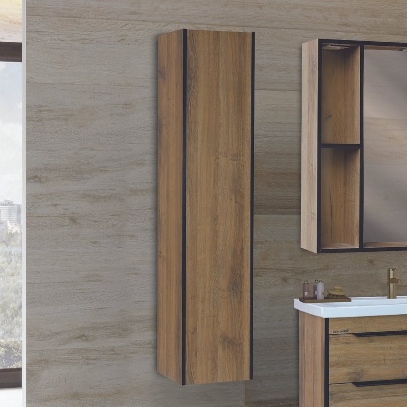 Шкаф пенал для ванной Bellezza Бруно R, табакко