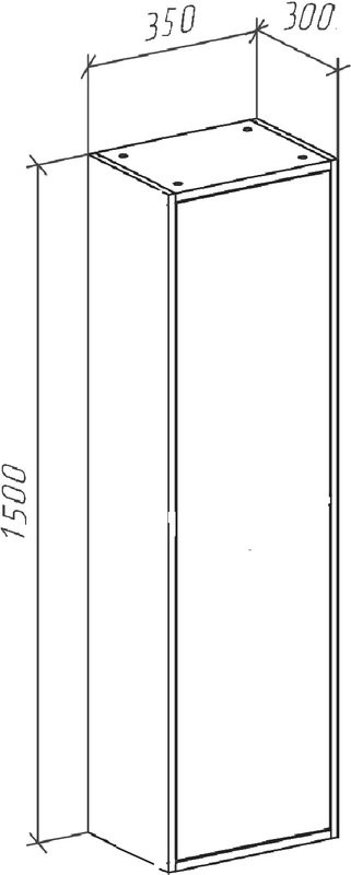 Шкаф пенал для ванной Bellezza Бруно R, табакко