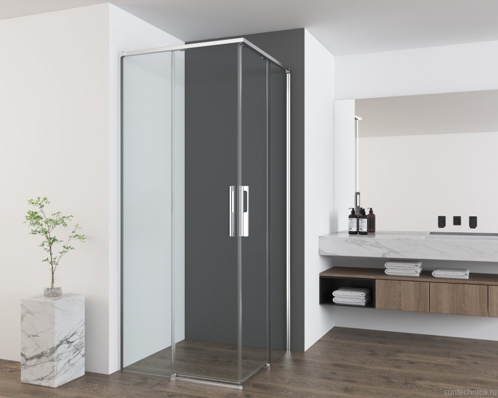 Душевой уголок Vincea Ultima VSS-7UL1010CL 100х100 см, профиль хром, стекло прозрачное