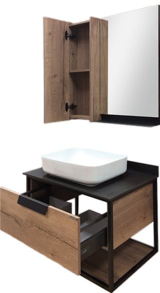 Зеркало Comforty Кёльн 75 дуб темный