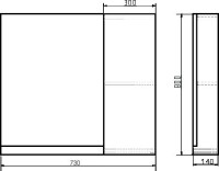 Зеркало Comforty Кёльн 75 дуб темный