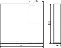 Зеркало Comforty Кёльн 75 дуб темный Зеркало Comforty Кёльн 75 дуб темный