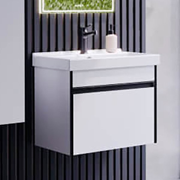 Тумба с раковиной Aqwella Urban 50 подвесная, белая глянцевая