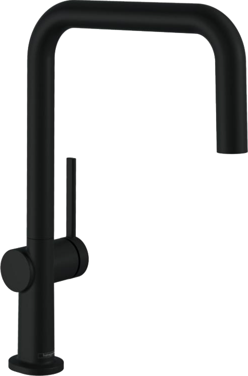 Комплект Смеситель Hansgrohe Talis M54 72806670 матовый черный + Фартук черный