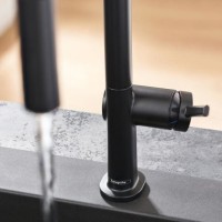 Комплект Смеситель Hansgrohe Talis M54 72806670 матовый черный + Фартук черный