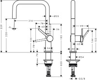 Комплект Смеситель Hansgrohe Talis M54 72806670 матовый черный + Фартук черный