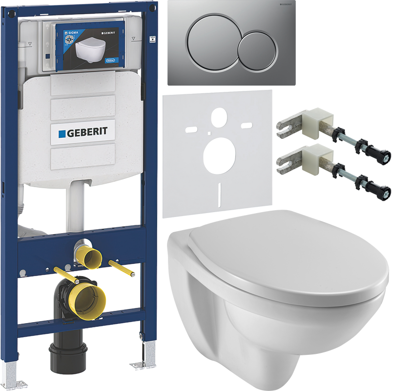 Комплект Унитаз подвесной Jacob Delafon Patio + Крышка E70021 с микролифтом + Инсталляция Geberit Duofix UP 320 111.300.00.5 + Кнопка Sigma 01 115.770.JQ.5 лакированная, матовый хром + Крепления 111.815.00.1 к стене + Звукоизоляция