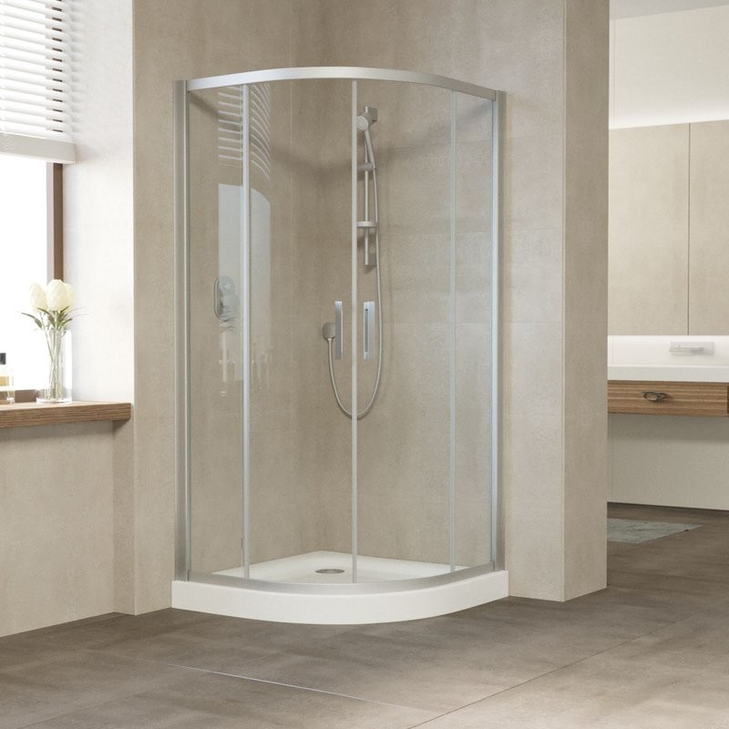 Душевой уголок Vegas Glass ZS 120 07 01 профиль матовый хром, стекло прозрачное