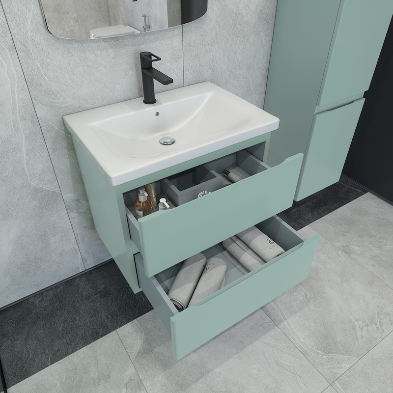 Тумба под раковину без столешницы Caprigo Forte 65 подвесная, селесте