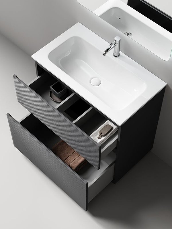 Тумба с раковиной Sancos Folk Floor 80 напольная, grey soft, раковина CN7012