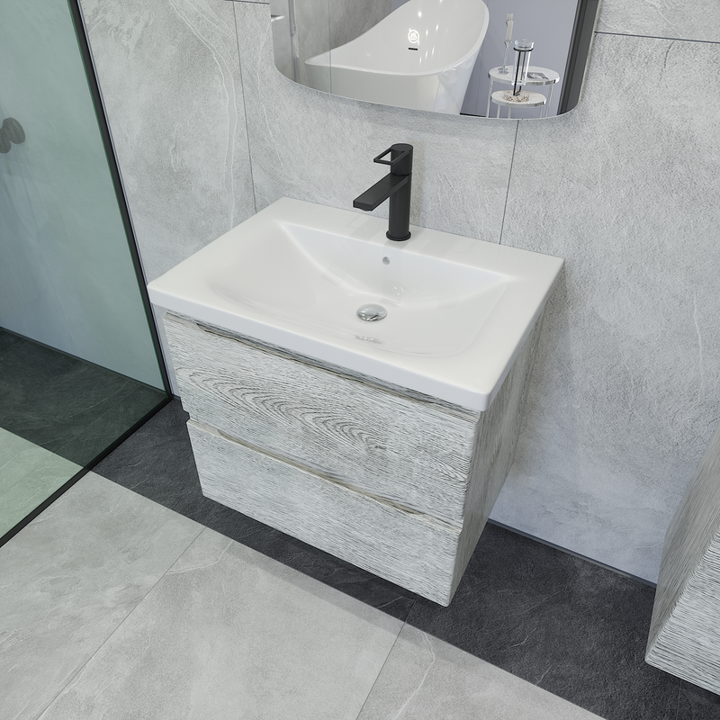 Тумба с раковиной Caprigo Forte 65 подвесная, белый клен