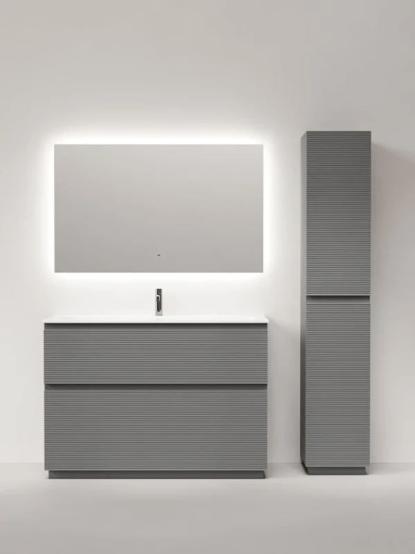 Мебель для ванной комнаты Sancos Folk Floor 120 напольная, ergraut soft, раковина CN7017