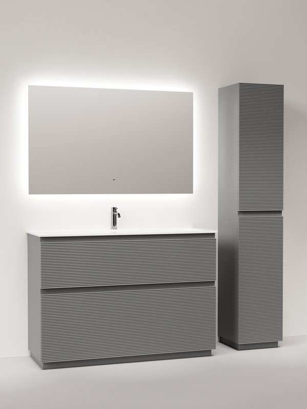 Мебель для ванной комнаты Sancos Folk Floor 120 напольная, ergraut soft, раковина CN7017