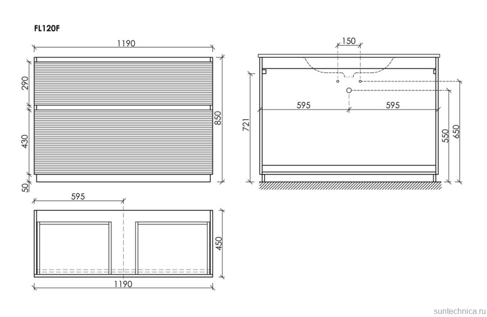 Мебель для ванной комнаты Sancos Folk Floor 120 напольная, ergraut soft, раковина CN7017