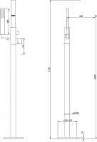 Напольный смеситель для ванны с душем Abber Wasserfall AF8615B С ВНУТРЕННЕЙ ЧАСТЬЮ, черный