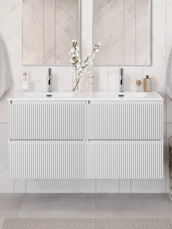 Тумба с раковиной BelBagno Uno 120 подвесная, 4 ящика, bianco opaco, раковина CZR-8073-120-2